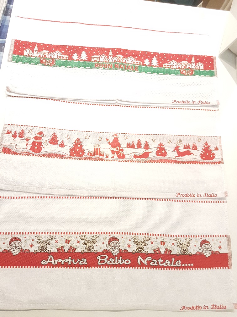 Strofinaccio in spugna cotone 100% Natale con tela aida da ricamare alta 6 cm - immagine 2