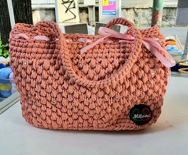 Borsa Salmone Swarosky