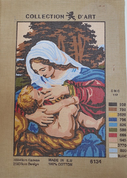 Quadro Ricamo Madonna che allatta