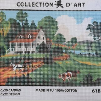 Quadro Ricamo Paesaggio Campagna