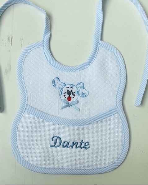 Bavaglino neonato ricamo spugna puro cotone dis. Cane art.239 - immagine 4