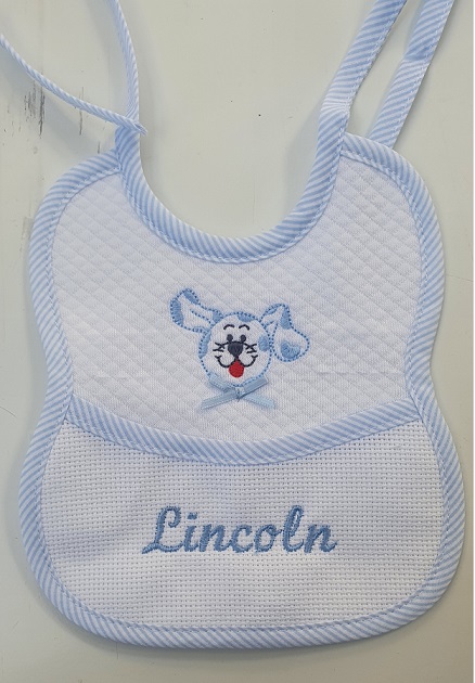 Bavaglino neonato ricamo spugna puro cotone dis. Cane art.239 - immagine 6
