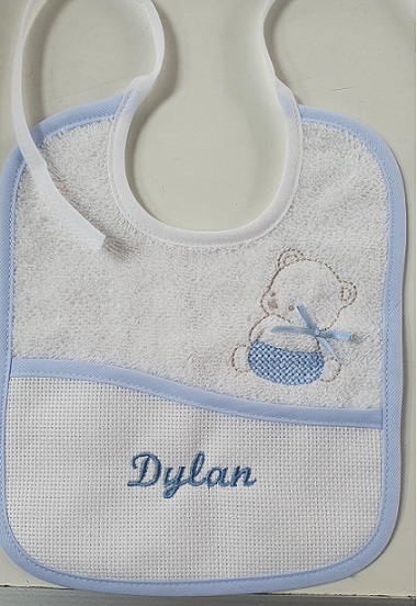 Bavaglino neonato ricamo spugna cotone 100% dis. Orso Art.2201 - immagine 10