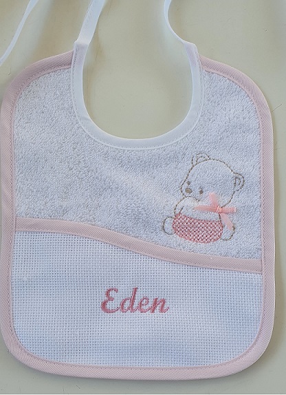 Bavaglino neonato ricamo spugna cotone 100% dis. Orso Art.2201 - immagine 9