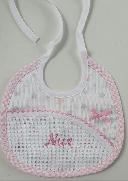 Bavaglino neonato ricamo piqué puro cotone dis. Stella Art.2232 - immagine 14
