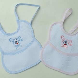 Bavaglino neonato ricamo spugna puro cotone dis. Cane art.239