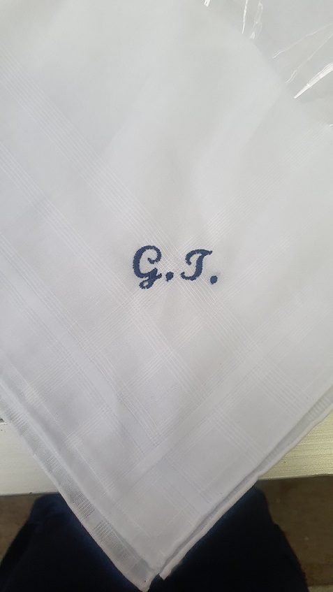 Fazzoletto Uomo orlo a mano MG disegno 15 - immagine 17