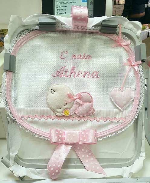 Fiocco nascita Bebè Ricamo - immagine 6